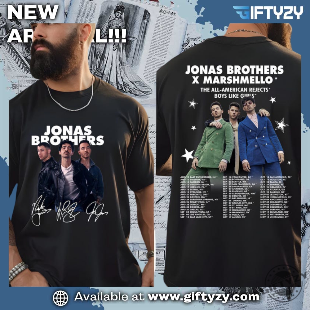 Music Jonas Brothers X Marshmello The All American Rejects Boys Like Girls Shirt