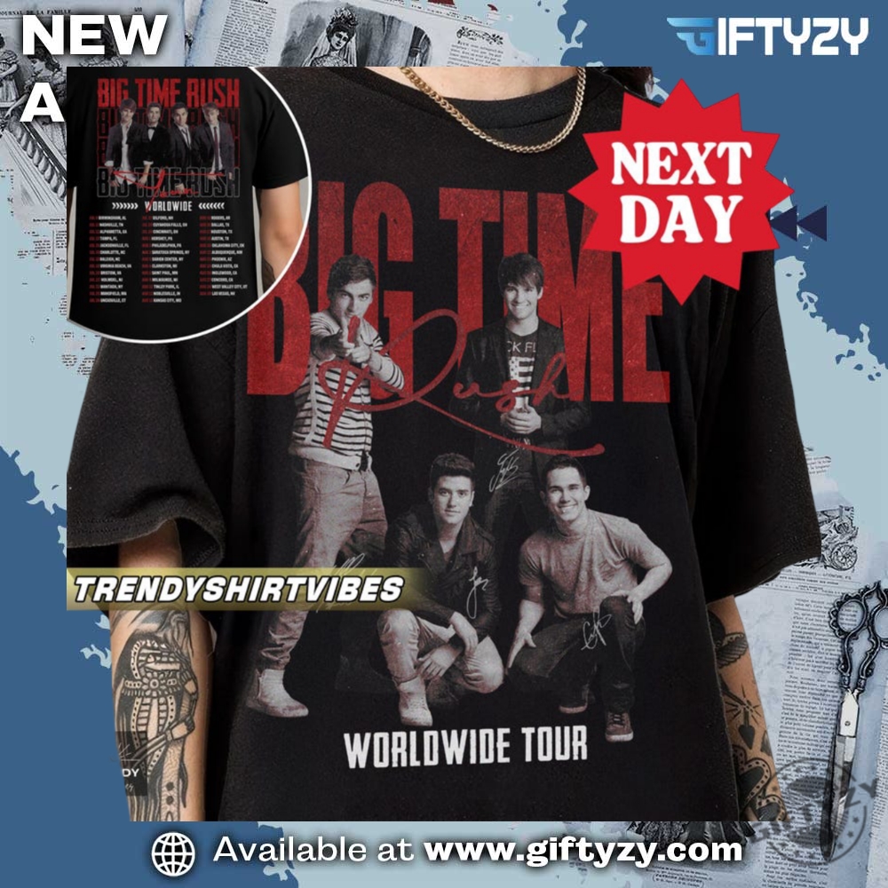 Big Time Rush Tour 2025 Vintage Concert 90S Music Shirt
