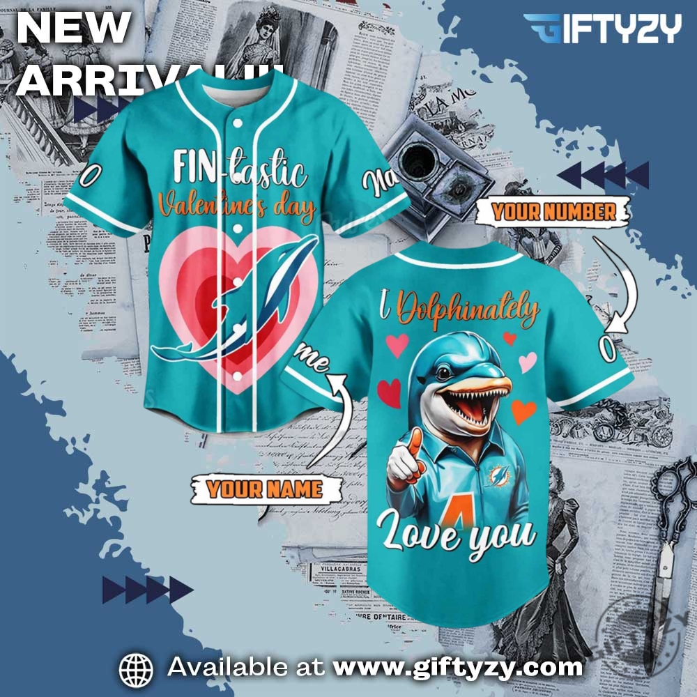 Nfl Football Valentine Day Miami Dolphins Baseball Jersey