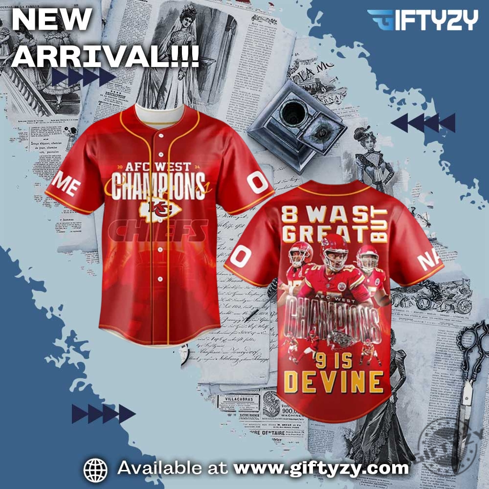 Kansas City Chiefs Football Afc West Champions 3D Baseball Jersey Outfit