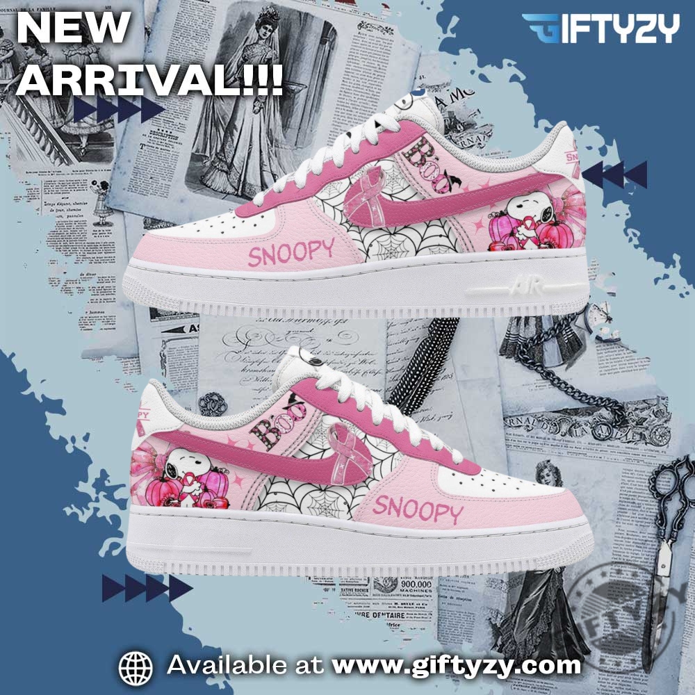 Snoopy Boo In Halloween Movie Beat Breast Cancer Air Force 1 Shoes