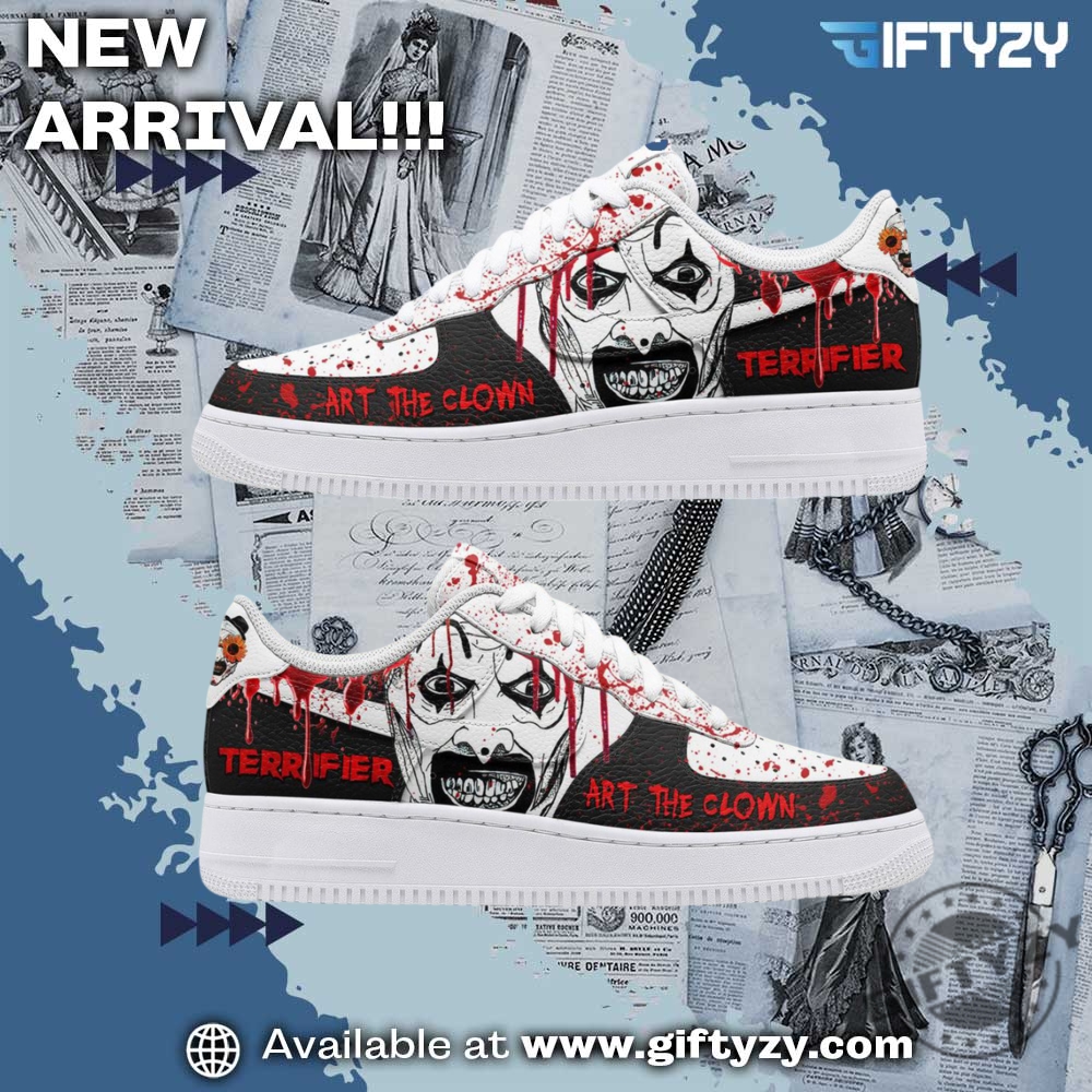 Terrifier 3 Movie Halloween Art The Clown A Work Of Art Air Force 1 Shoes