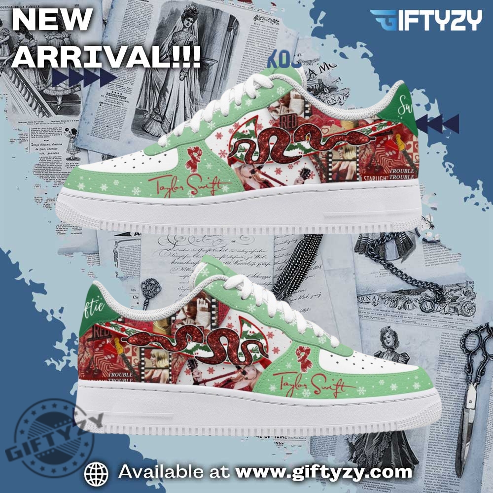 The Latest Trend in Graphic Shoes 2 Taylor Swift Singer Snake Queen Trouble Trouble Music Air Force 1 Shoes