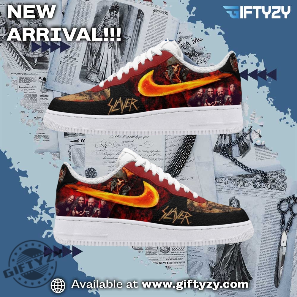 The Latest Trend in Graphic Shoes 3 Slayer Music Skeletons Of Society Air Force 1 Shoes
