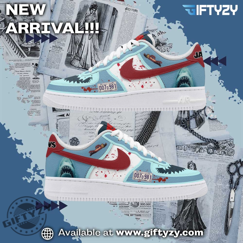 The Latest Trend in Graphic Shoes 6 Jaws The Movies Horror Halloween Film Air Force 1 Shoes