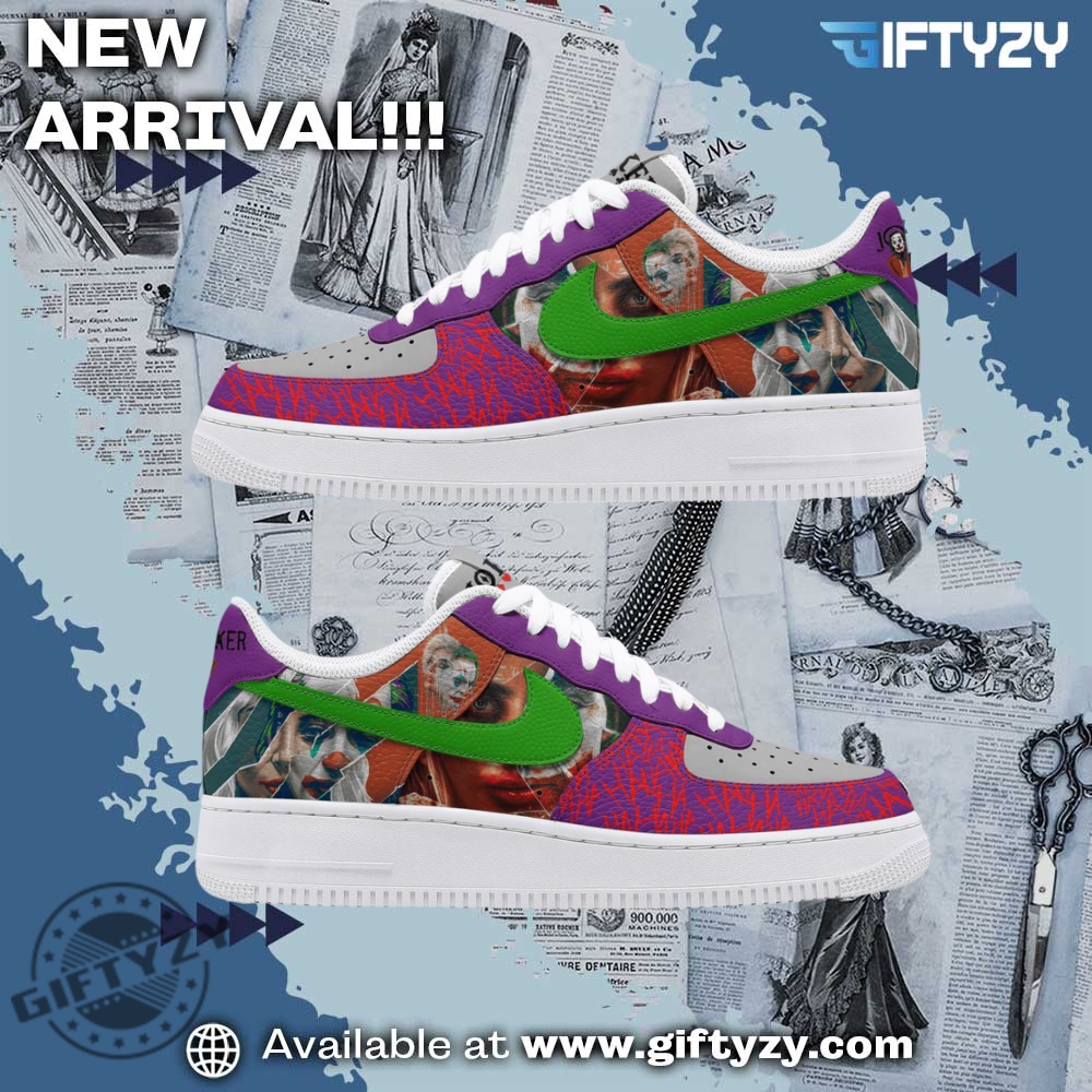 The Latest Trend in Graphic Shoes 7 Joker Dc Comic Folie A Deux Lady Gaga Music Harley Quinn Joaquin Phoenix Movie Air Force 1 Shoes