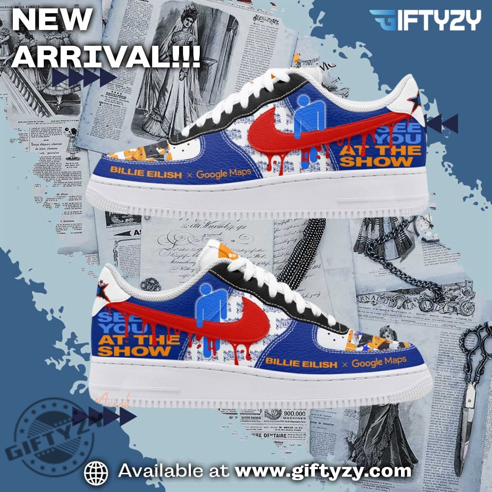The Latest Trend in Graphic Shoes 10 Billie Eilish Singer Music See You At The Show Hit Me Hard And Soft Air Force 1 Shoes