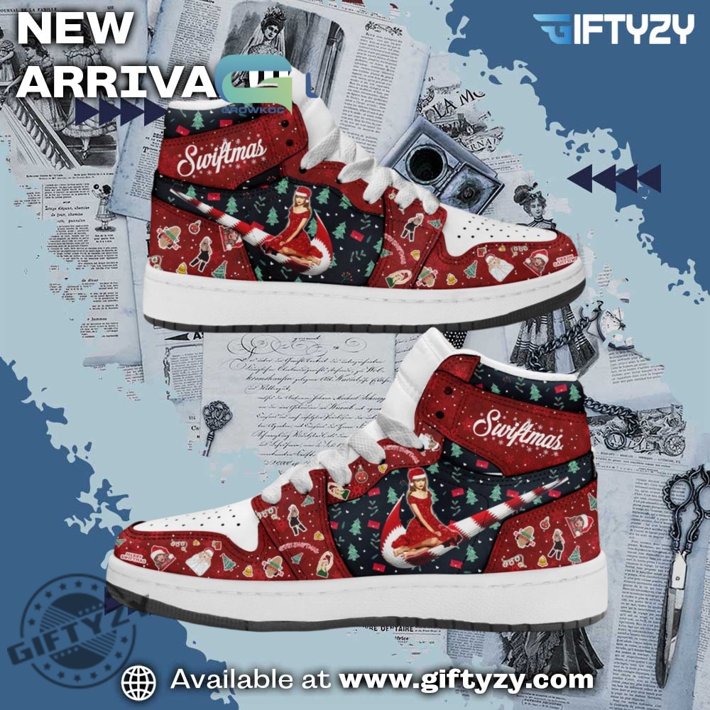 The Latest Trend in Graphic Shoes 11 Taylor Swift Music Singer Swiftmas Enjoying The Holiday Christmas Air Jordan 1 Shoes