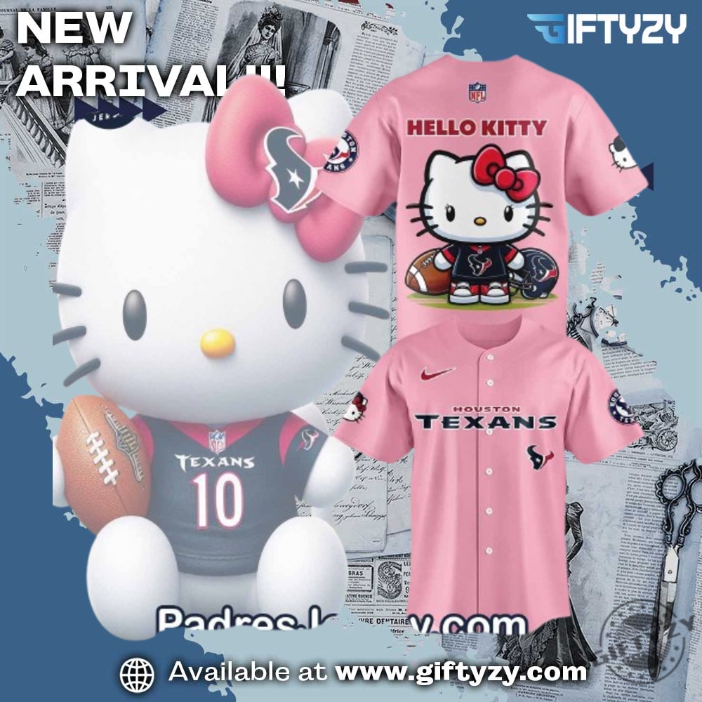 NFL Sports Football Club Jersey 8 Houston Texans Nfl Football Hello Kitty Pink Baseball Jersey