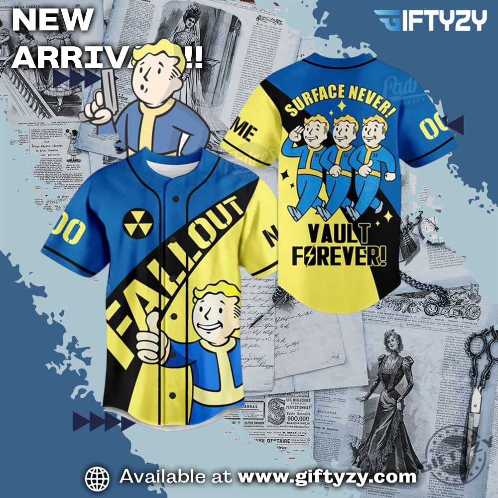 Surface Never Fallout Vault Forever Custom Name Style Baseball Jersey