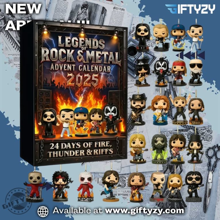 Calendrier De L'Avent 2025 Legends Of Rock & Metal - 24 Figurines 2D à Collectionner, Cadeau Pour Fans De Musique