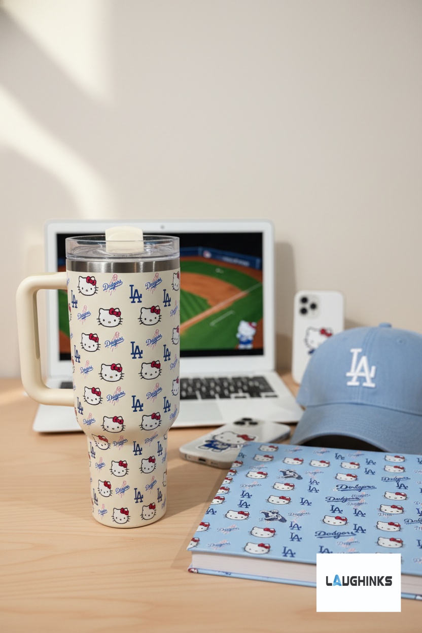 hello kitty la dodgers stanley 40oz tumbler dupe laughinks Hello Kitty LA Dodgers Stanley 40oz Tumbler Dupe