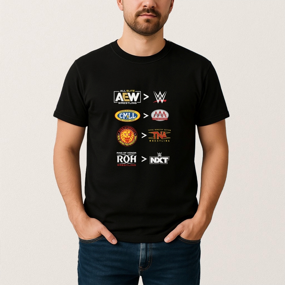Wrestling Brands Ranking Shirt Aew Cmll Njpw Roh Vs Rivals trendingnowe 1 1