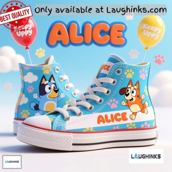 Custom Name Bluey and Bingo AOP High Top Shoes (input your name in note box)