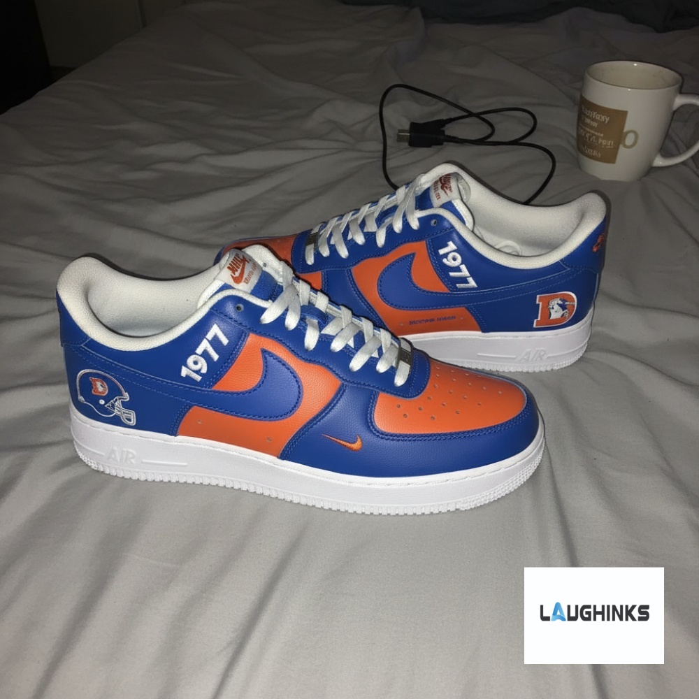 Custom Name Denver Broncos Mile High 1977 Throwback 2025 Custom Nike Air Force 1 Shoes
