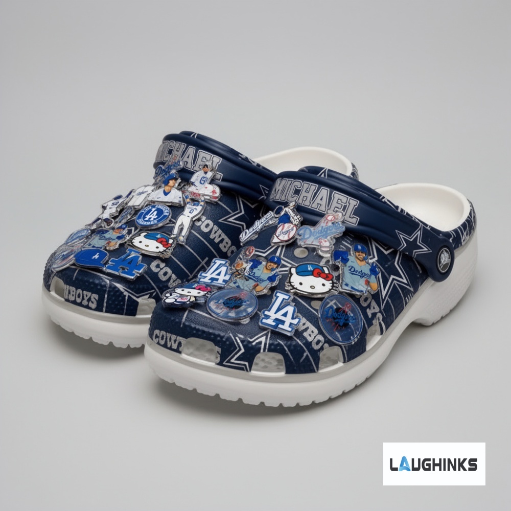 Custom Name Dallas Cowboys Crocs Charm Set 15 pcs with Clogs 