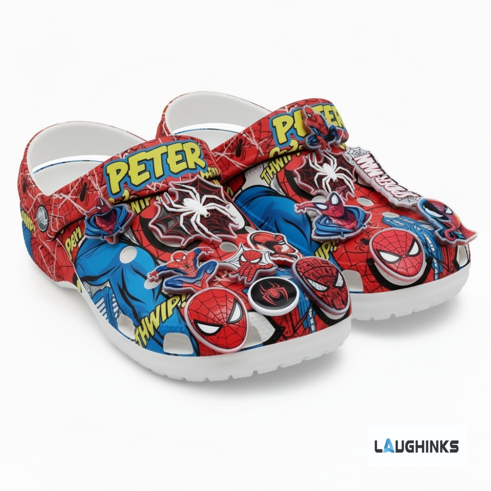 Custom Name Spiderman Crocs Charm Set 10pcs with Clogs