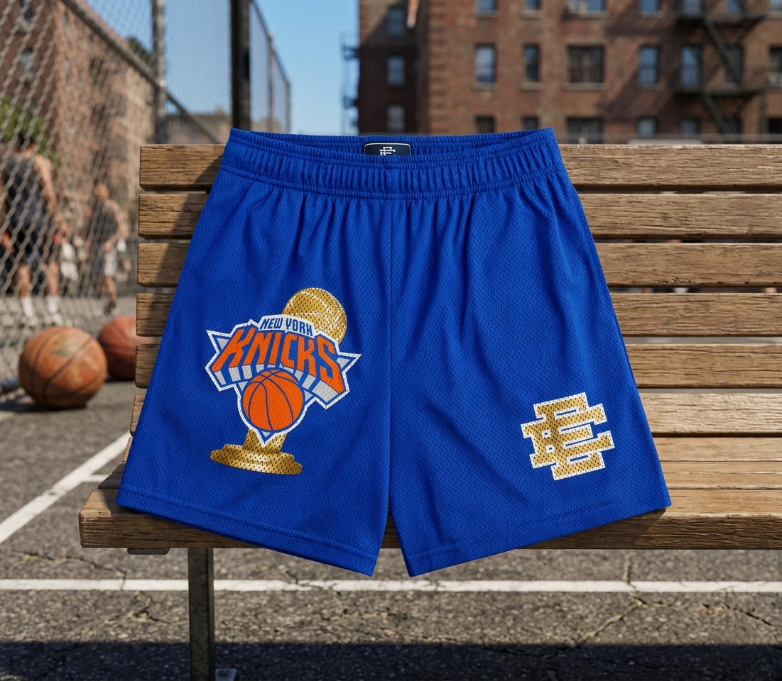Unisex New York Knicks x Eric Emanuel Blue 2026 NBA Finals Champions Mesh Shorts