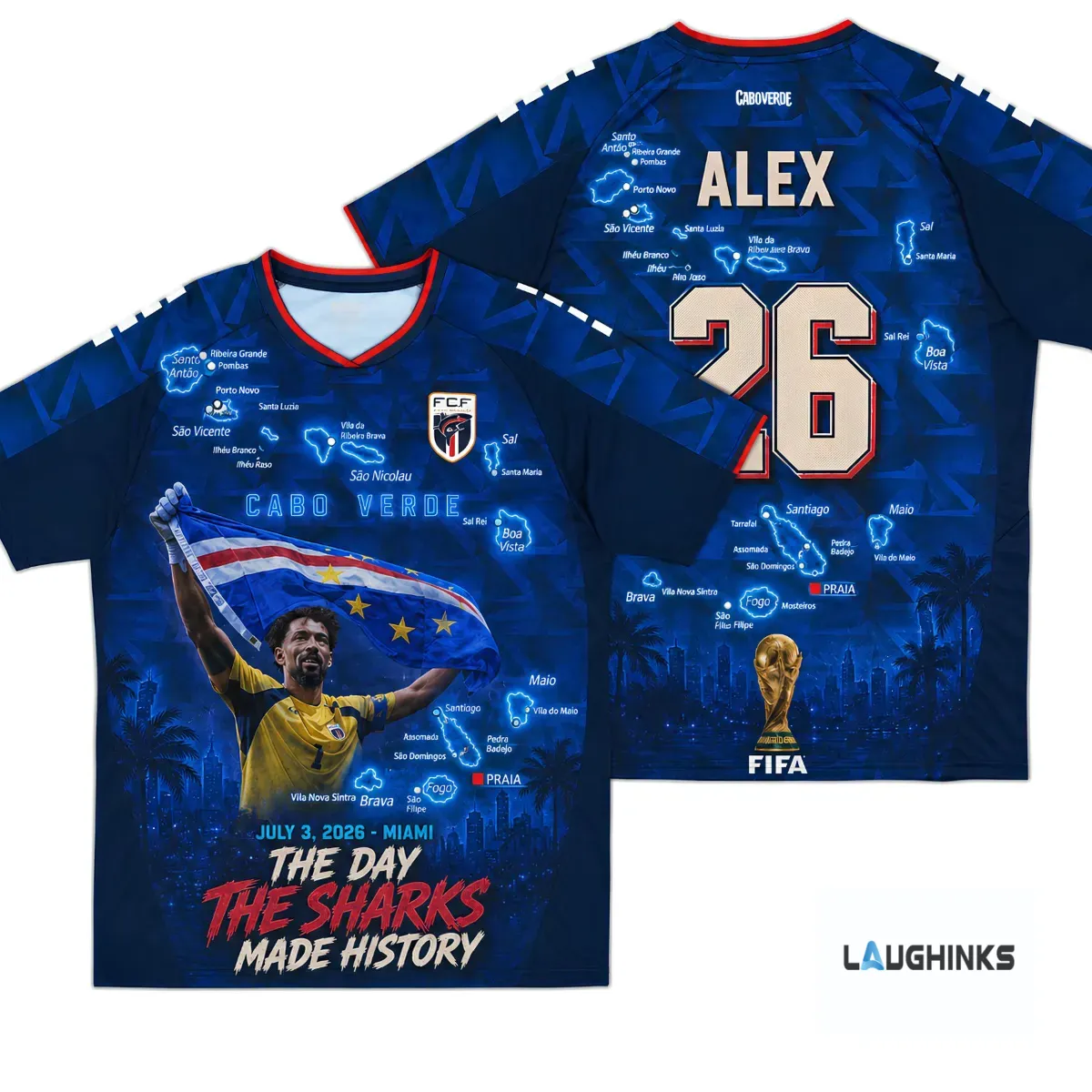 Vozinha Cabo Verde The Sharks Made History 2026 World Cup Commemorative Custom Name and Number Football Jersey 3 Vozinha Cabo Verde The Sharks Made History 2026 World Cup Commemorative Custom Name and Number Football Jersey