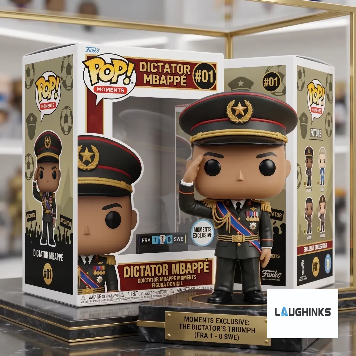 Dictator Mbappé Funko Pop Style Parody Collectible 3D Resin Figure 4 Dictator Mbappé Funko Pop Style Parody Collectible 3D Resin Figure