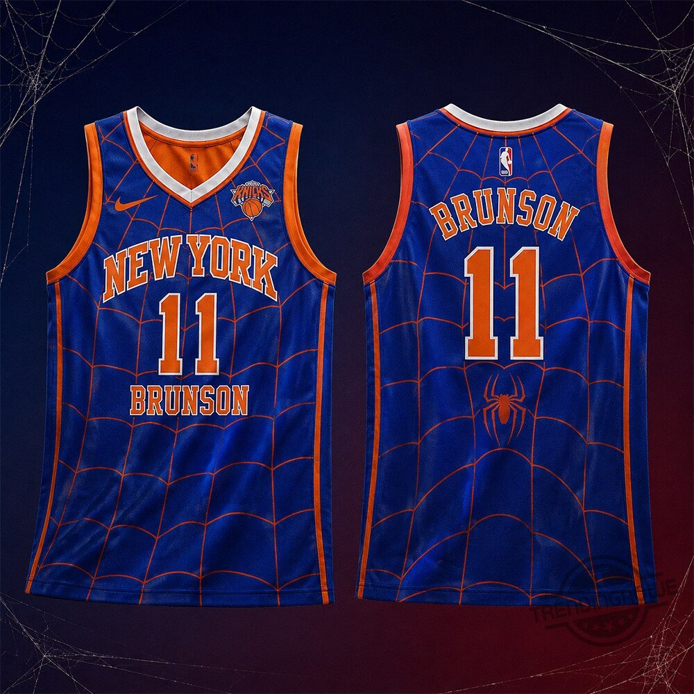 Jalen Brunson Spider-Man New York Knicks City Edition Jersey Shirt Jalen Brunson Spider-Man New York Knicks City Edition Jersey Tee – image 3 of 3