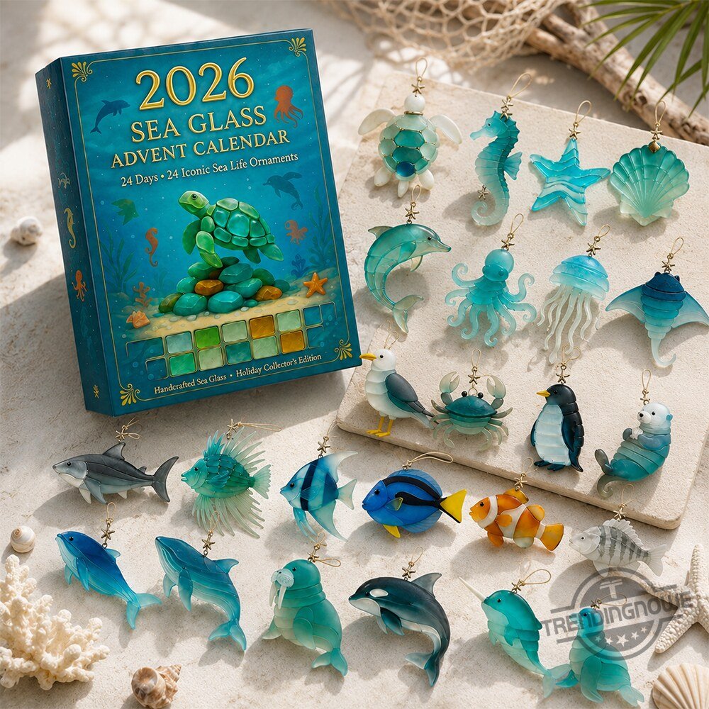 2026 Sea Glass Advent Calendar with 24 Coastal Sea Life Christmas Ornaments 2026 Sea Glass Advent Calendar: 24 Coastal Sea Life Christmas Ornaments – image 2 of 3
