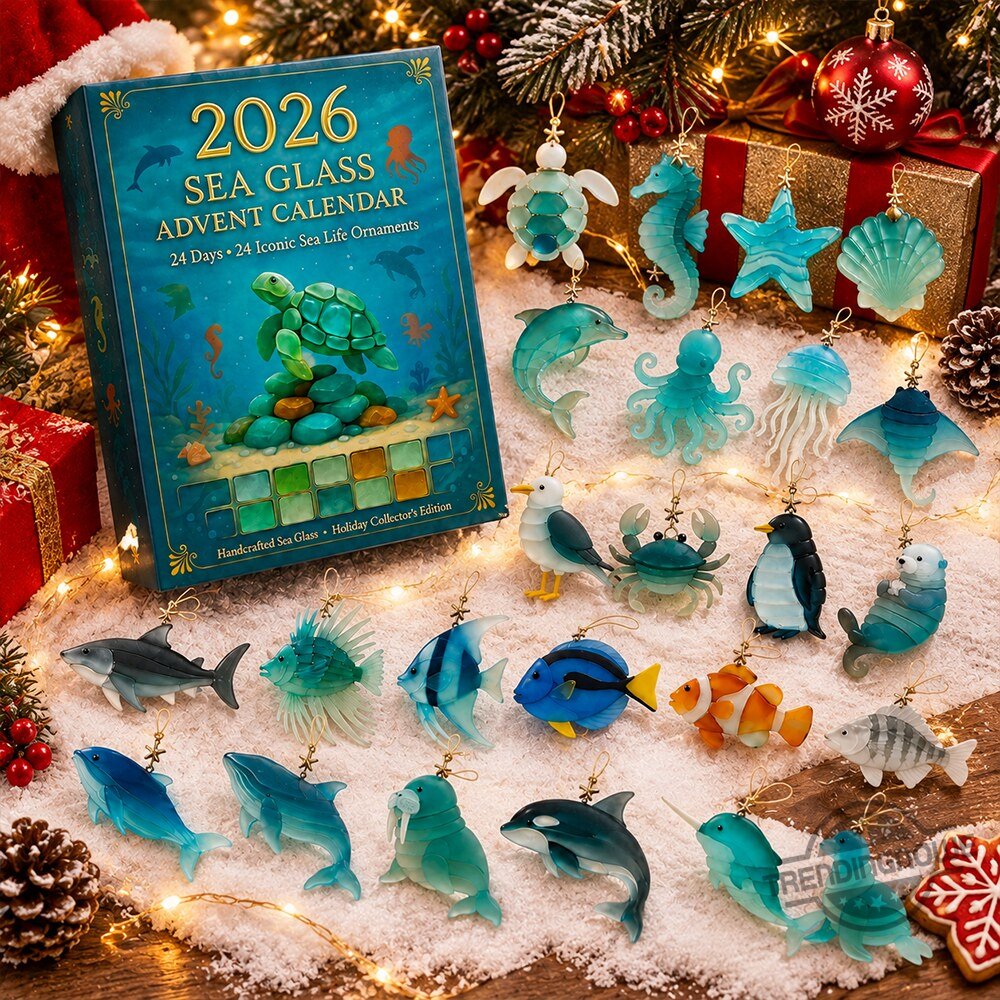 2026 Sea Glass Advent Calendar with 24 Coastal Sea Life Christmas Ornaments 2026 Sea Glass Advent Calendar: 24 Coastal Sea Life Christmas Ornaments – image 3 of 3