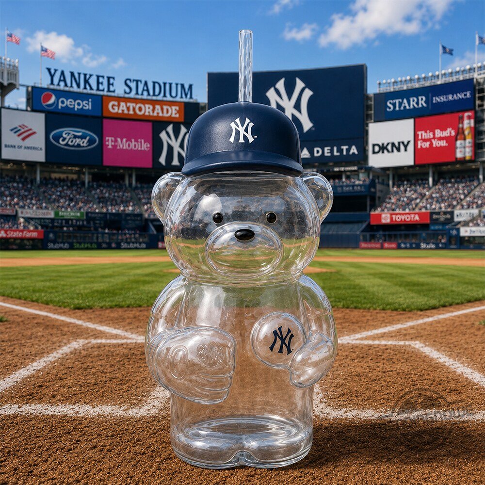 New York Yankees Bear Glass Tumbler With Cap 2026 9 New York Yankees Bear Glass Tumbler With Cap 2026