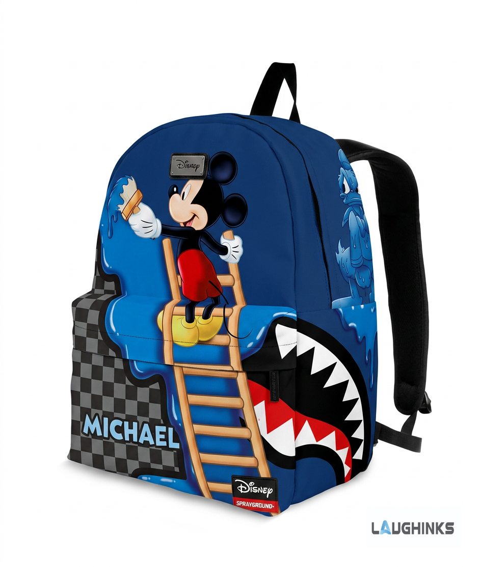Custom Name Spayground Disney Mickey Mouse Paint Splatter School AOP Backpack Adults Kids 5 Custom Name Spayground Disney Mickey Mouse Paint Splatter School AOP Backpack Adults Kids