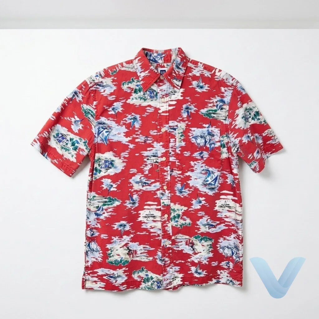 RJ Decker Scott Speedman The Point of Us Breaking Gap Factory Men's Red Hawaiian Short Sleeve Button-Up Shirt 9 RJ Decker Scott Speedman The Point of Us Breaking Gap Factory Men