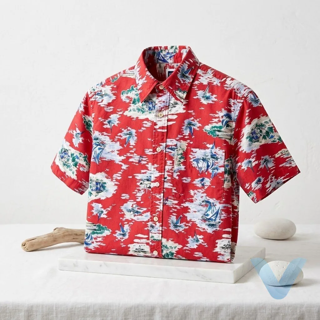 RJ Decker Scott Speedman The Point of Us Breaking Gap Factory Men's Red Hawaiian Short Sleeve Button-Up Shirt 10 RJ Decker Scott Speedman The Point of Us Breaking Gap Factory Men
