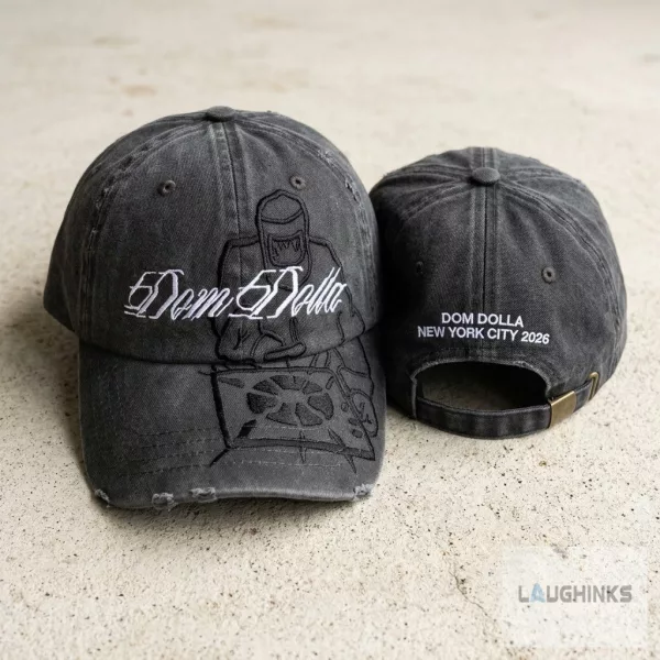 DOM DOLLA 2026 CORONA PARK MERCH Distressed Cap Hat 1 DOM DOLLA 2026 CORONA PARK MERCH Distressed Cap Hat