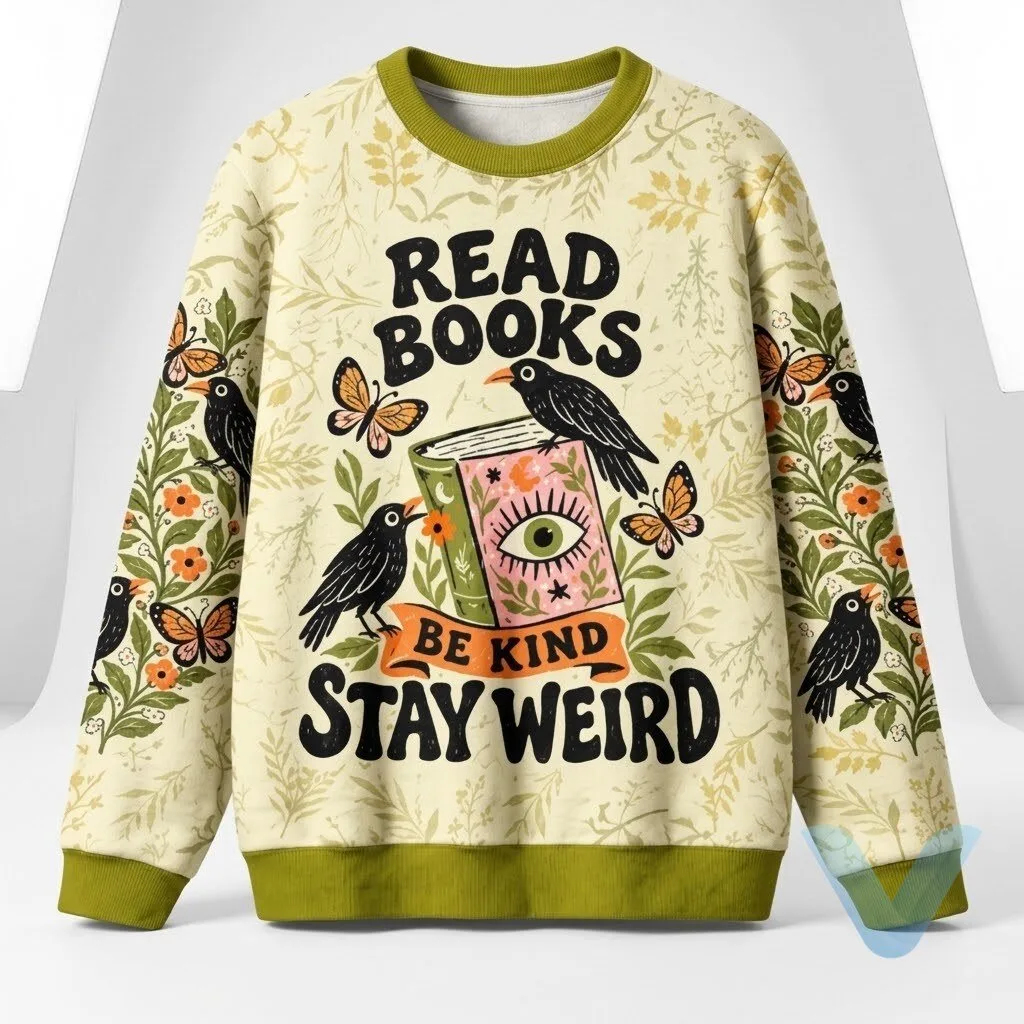 Read Books Be Kind Stay Weird Christmas 2026 Ugly Sweater sweatshirt