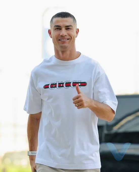 Cristiano Ronaldo white Gucci T shirt