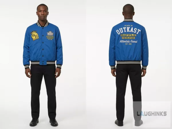 Reprinted ATL Icons Outkast x Waffle House Merch October 2, 2026 Baseball Varsity Jacket