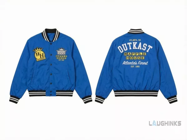 Reprinted ATL Icons Outkast x Waffle House Merch October 2, 2026 Baseball Varsity Jacket