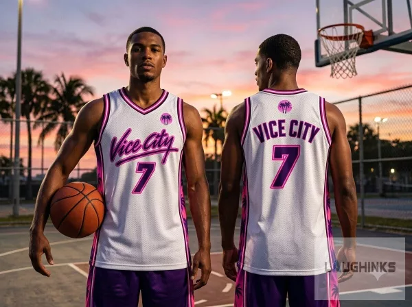 2026 Heat Vice City Merch GTA 6 Basketball Jersey Shirt and Shorts Set