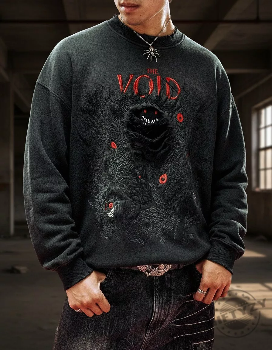 Void Crew black embroidery shirt
