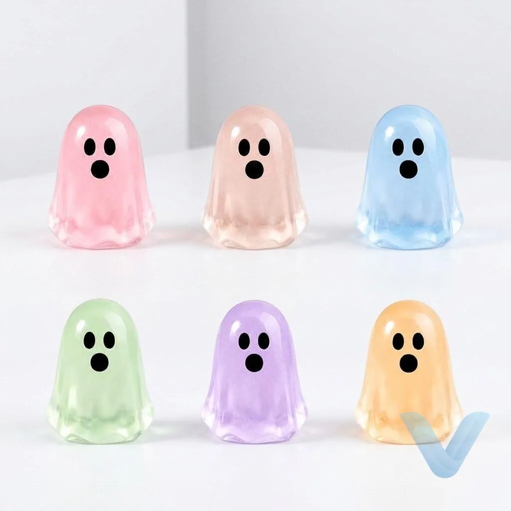 Home 14 Glow In Dark Ghost Resin Bead Set - 50 Pcs for Creative Crafts