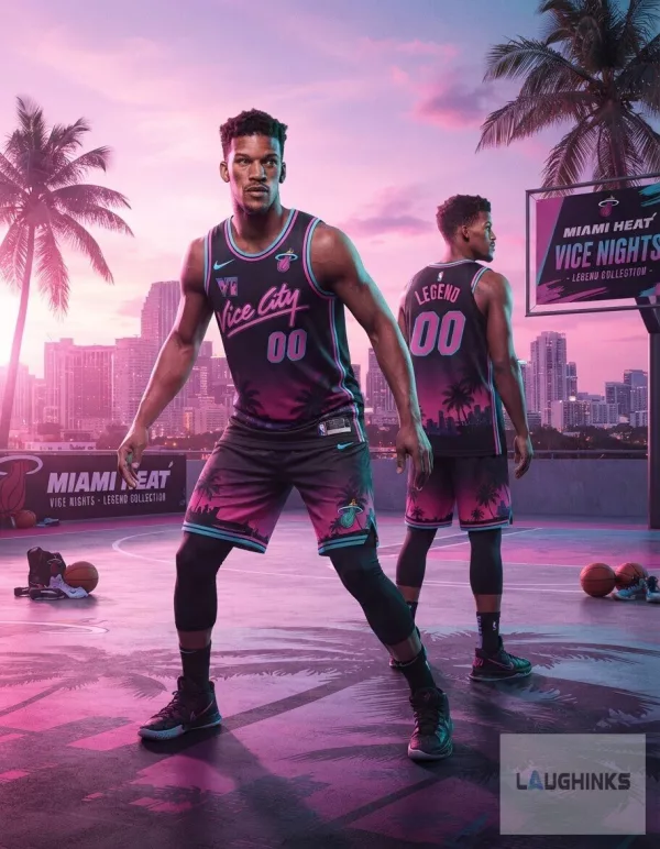 Personalized pink and blue palm tree 2026 Miami Heat Vice City Merch GTA 6 Basketball Jersey Shirt and Shorts Set