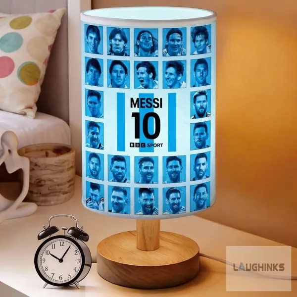 The Last Dance M10 Lionel Messi Farewell 2026 Collage The Goat Fabric Table Lamp