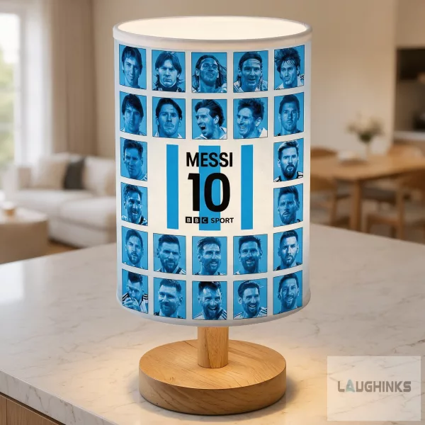 The Last Dance M10 Lionel Messi Farewell 2026 Collage The Goat Fabric Table Lamp