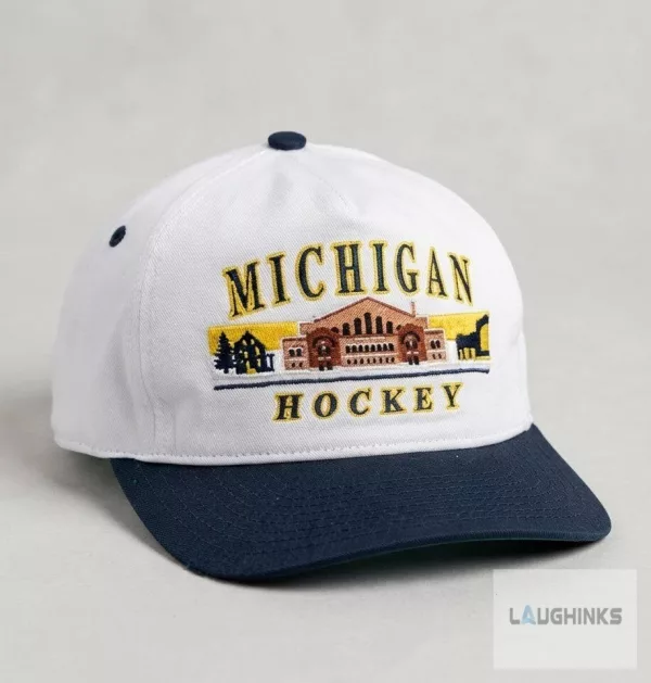 Michigan Hockey Embroidered Baseball Hat Vintage Sports Fan Cap