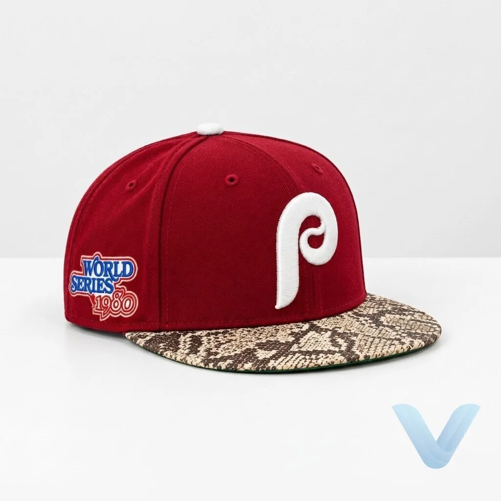 Home 16 LeBron Phillies World Series 1980 Snakeskin Brim Hat gift cap