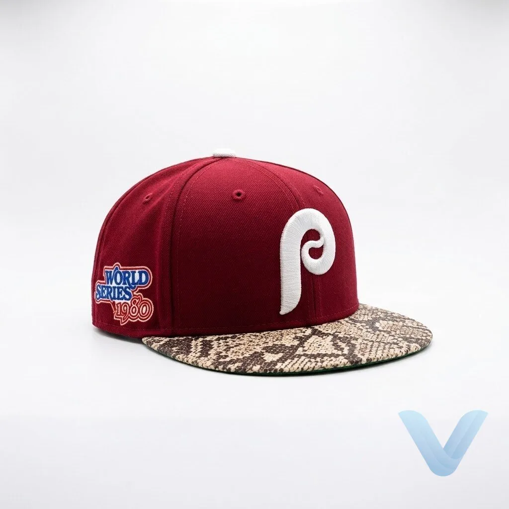 LeBron Phillies World Series 1980 Snakeskin Brim Hat gift cap