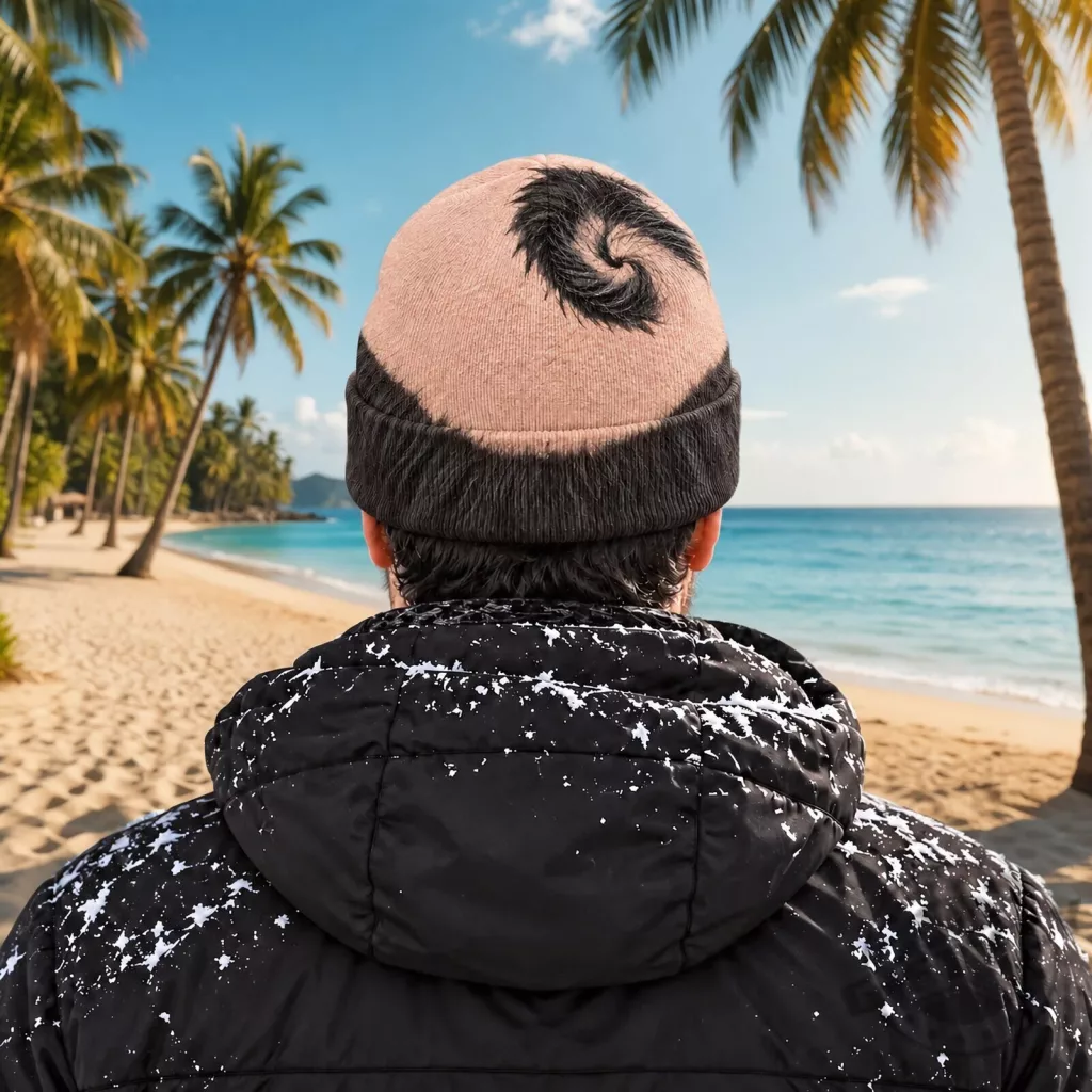 Swirl Bald Funny Head Beanie