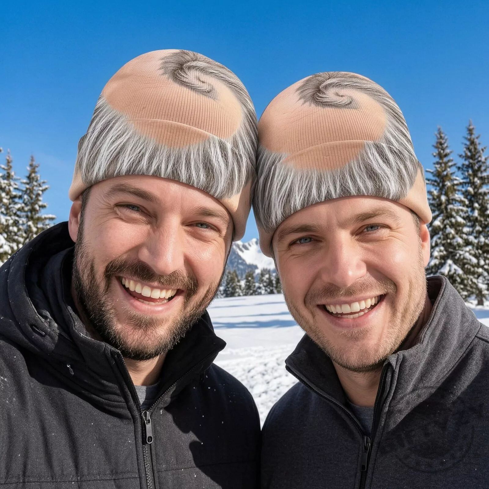 Swirl Bald Funny Head Beanie