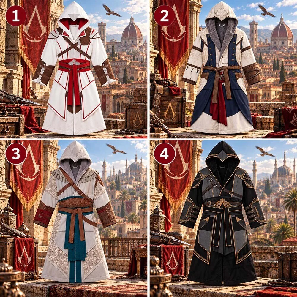 Creedrobes Assassin's Creed Inspired Ezio Auditore Hooded Cosplay 3D Print Robe Costume 2026 9 Creedrobes Assassin