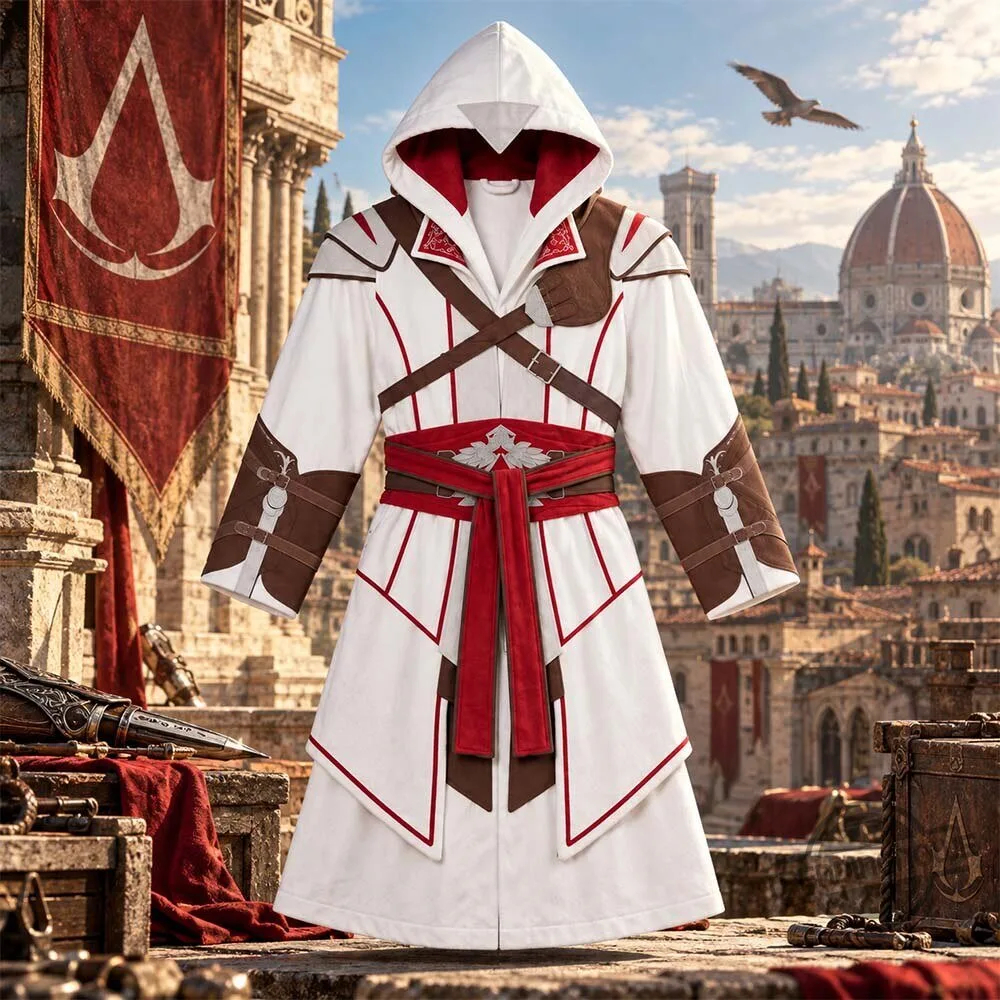Creedrobes Assassin's Creed Inspired Ezio Auditore Hooded Cosplay 3D Print Robe Costume 2026 11 Creedrobes Assassin