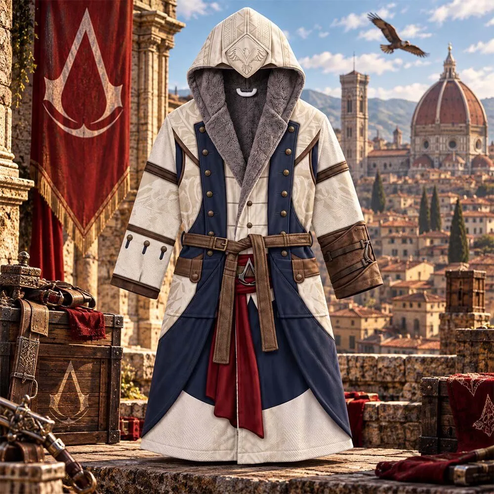 Creedrobes Assassin's Creed Inspired Ezio Auditore Hooded Cosplay 3D Print Robe Costume 2026 12 Creedrobes Assassin